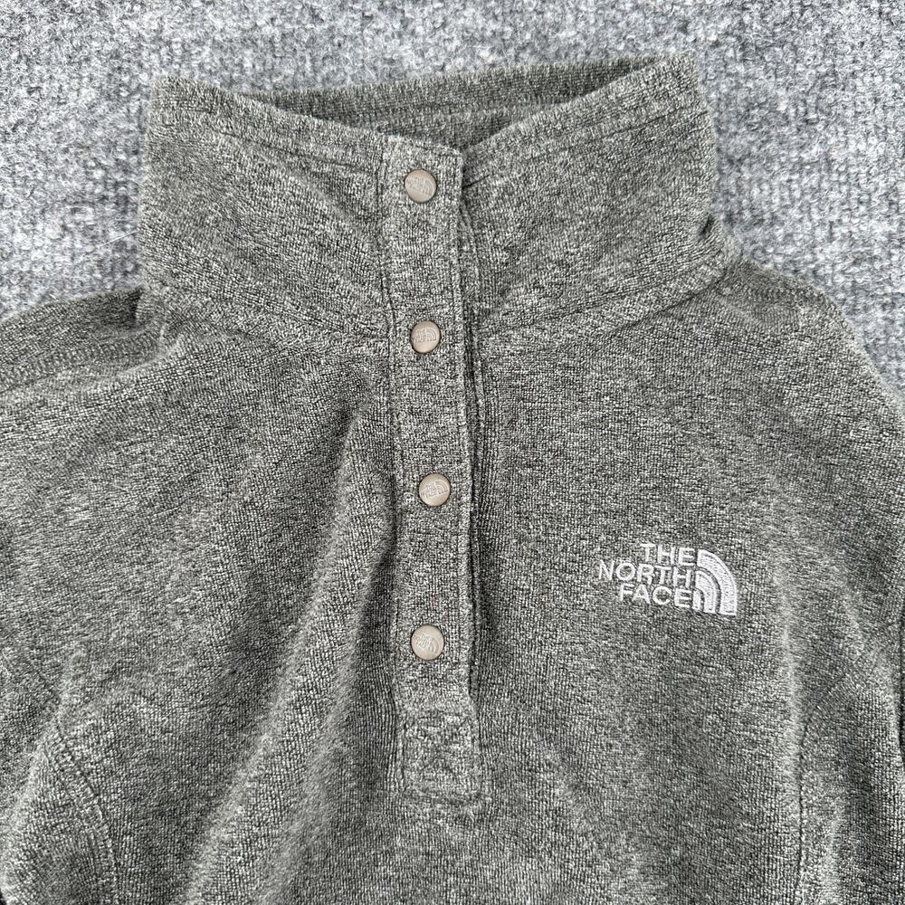 The North Face Gray Sweatshirt High Neck Collared Snap XS Cozy Warm Soft - Picture 2 of 7